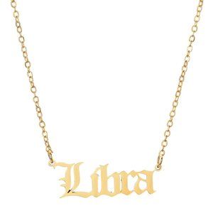 18K Gold Plated Libra Zodiac Necklace